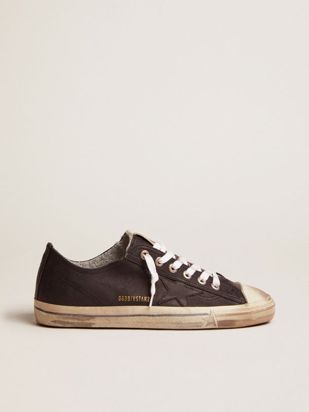 Men's V-Star black leather with leather star