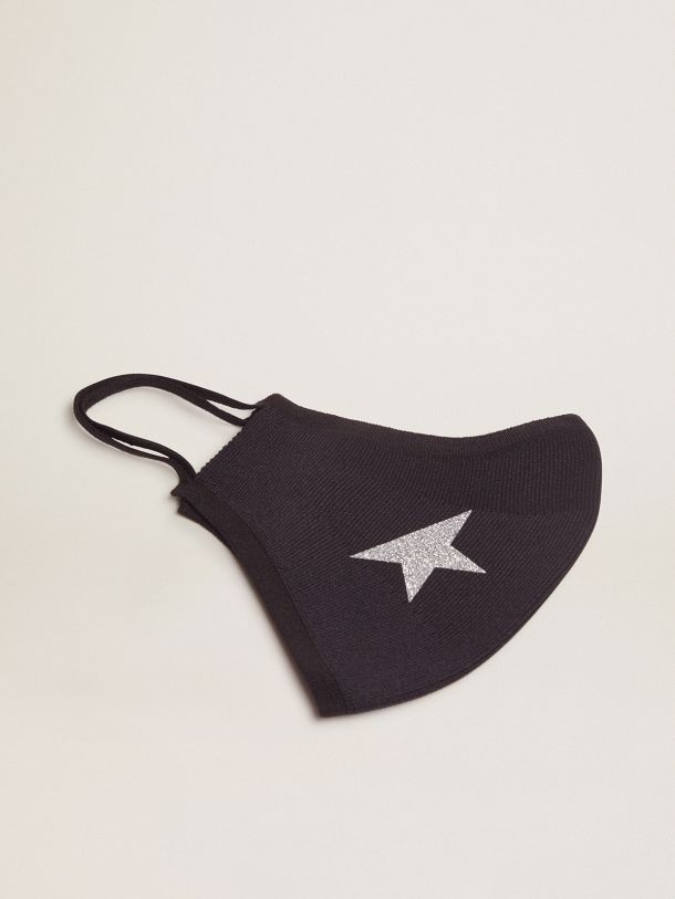 Golden Goose - Black Golden face mask with silver star in 