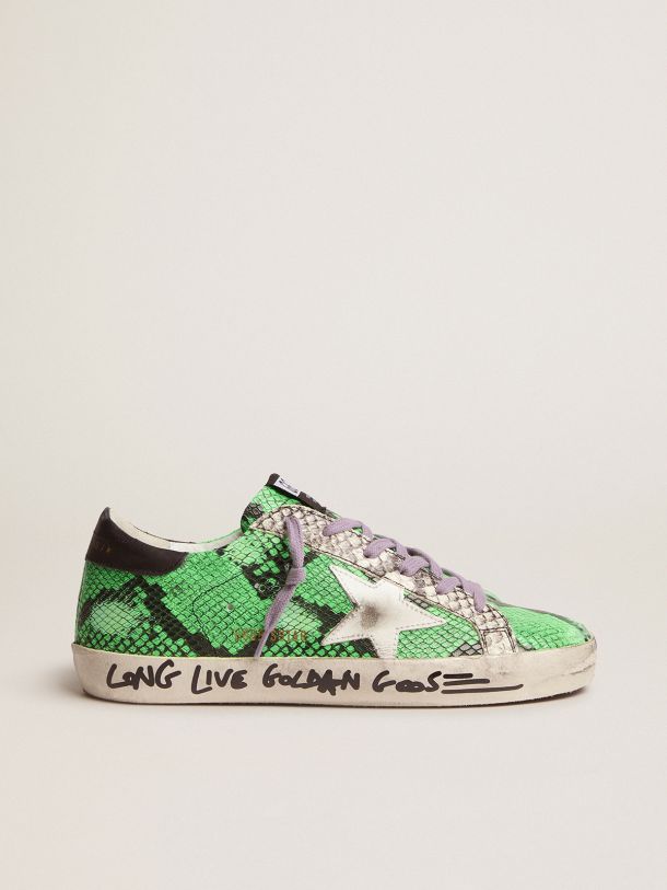 Golden Goose - Super-Star sneakers in two-tone snake-print leather in 