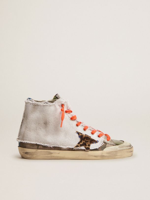 Golden Goose - Women’s Francy Penstar LAB sneakers with camouflage print and superimposed white canvas in 