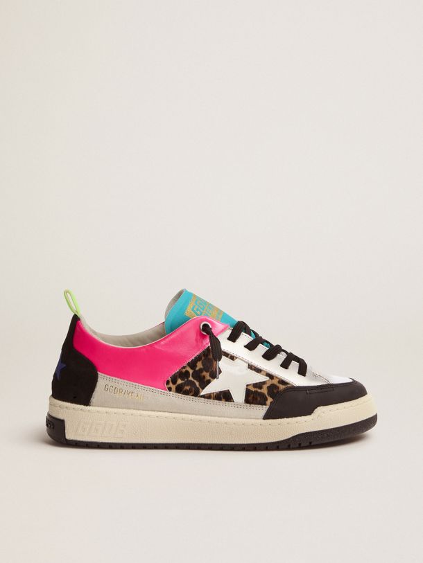 Women’s fuchsia and leopard-print Yeah sneakers   