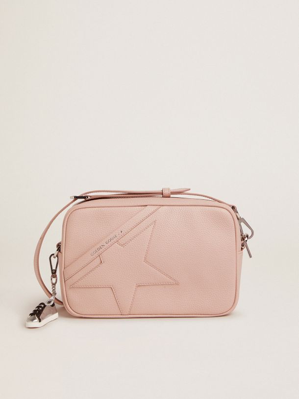 Golden Goose - Sac Star Bag en cuir grainé rose quartz avec étoile ton sur ton in 