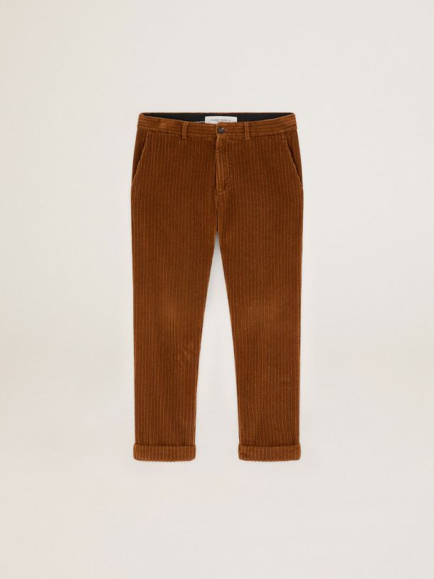 Golden Goose - Terracotta-colored Journey Collection Conrad corduroy chinos in 