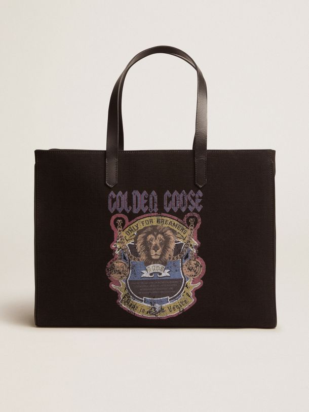 Golden Goose - Sac California East-West noir avec imprimé vintage in 