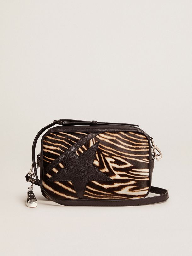 Golden Goose - Tasche Star Bag aus Cavallino-Leder mit Zebrastreifen in 