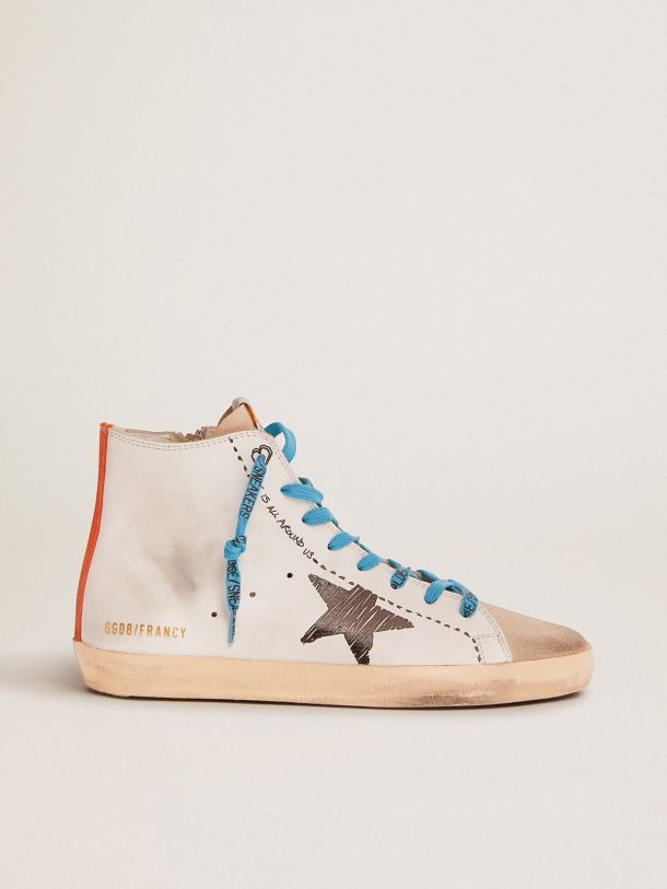 Golden Goose - Francy sneakers with black printed star and nubuck leather heel tab in 