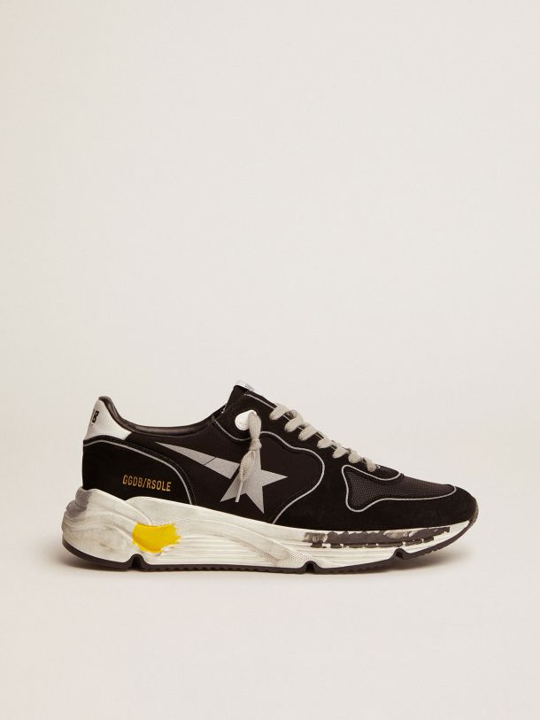 Black Running Sole sneakers with silver star