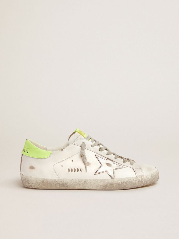 Golden Goose - Super-Star sneakers with fluorescent yellow heel tab and sole in 