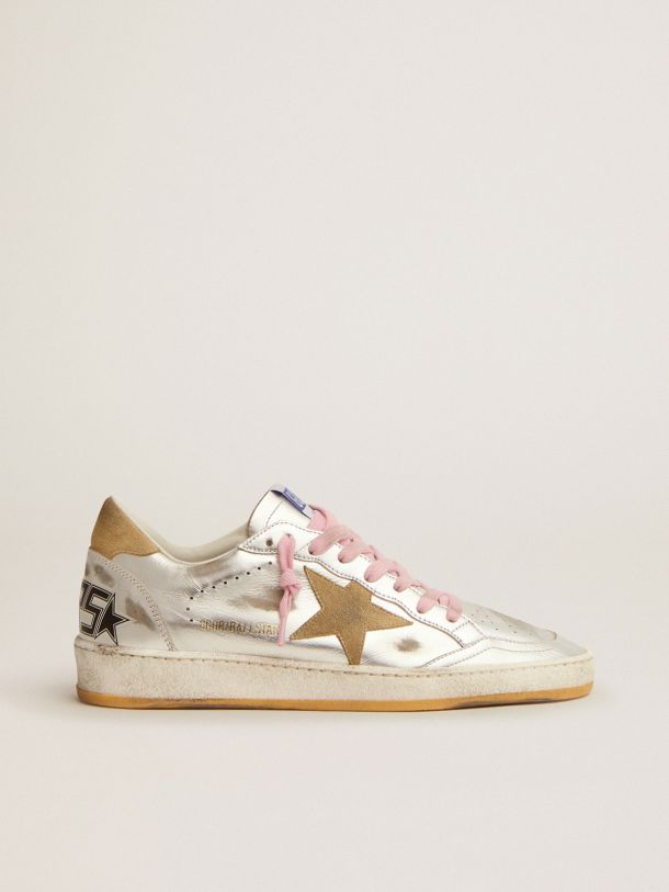 Ball Star LTD sneakers in silver laminated leather with suede details ...