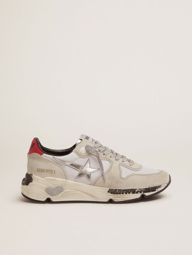 Running Sole sneakers with red heel tab and silver star | Golden Goose