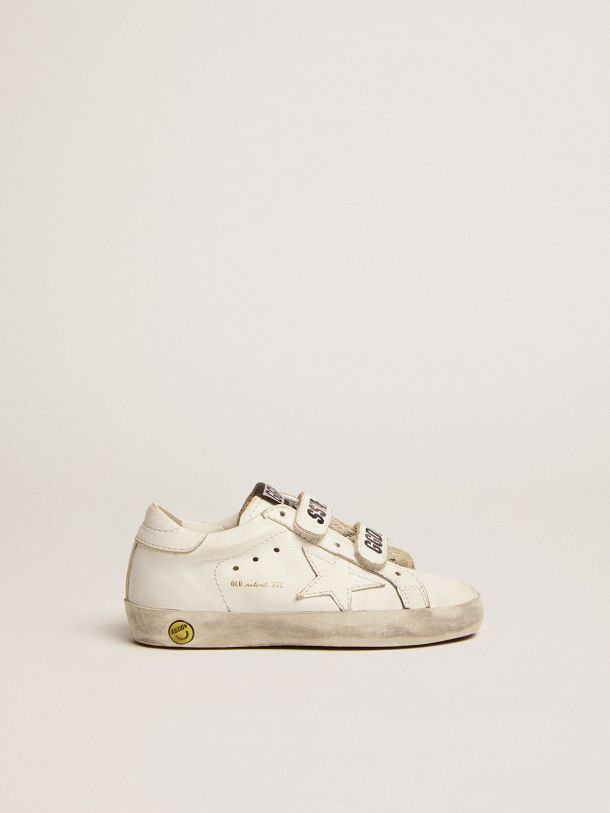 Golden Goose - Optical white Old School sneakers with tone-on-tone star in 