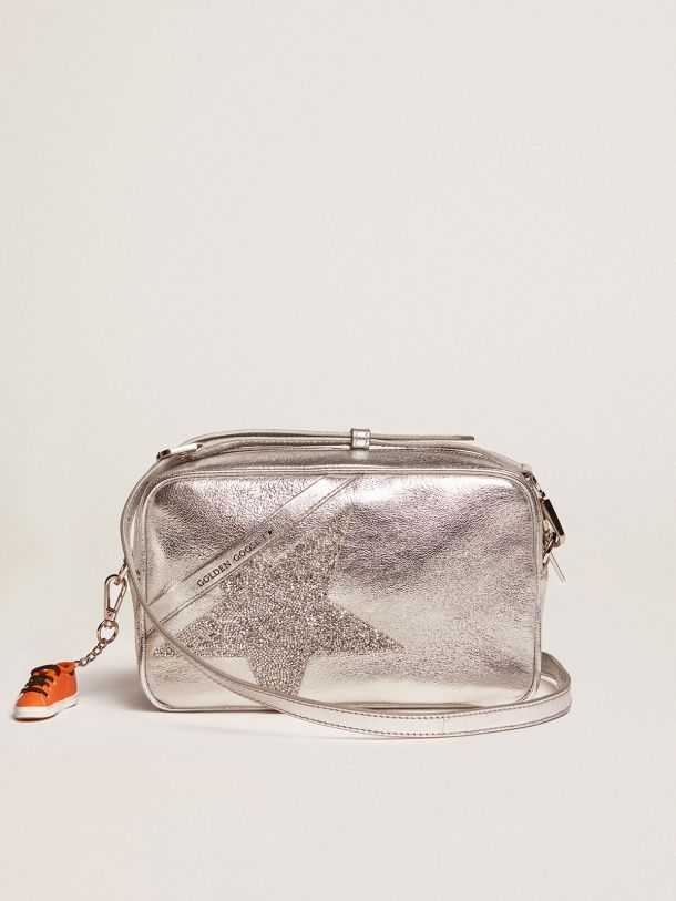 Golden Goose - Silver Star Bag made of laminated leather with Swarovski star in 