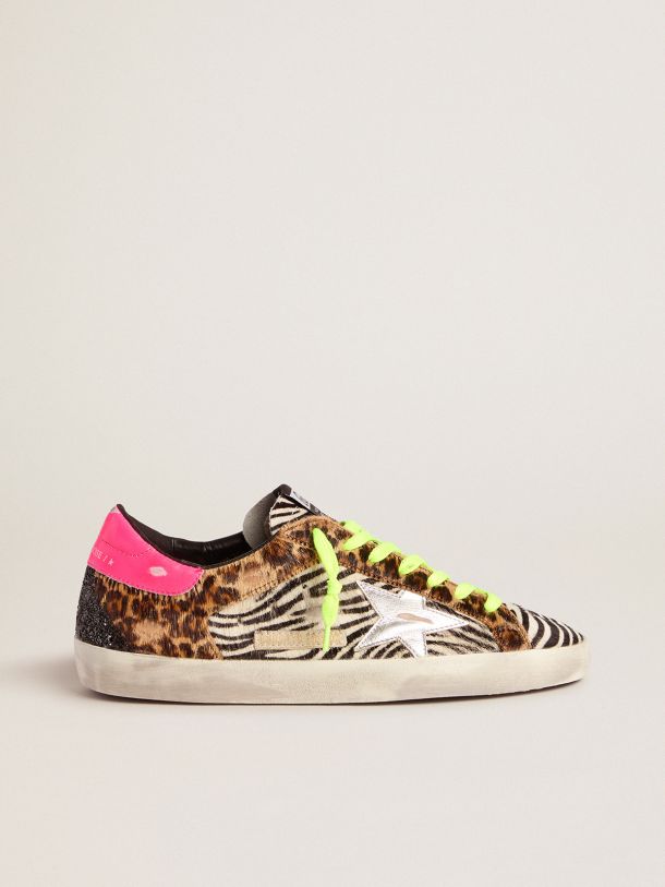 Golden Goose - Women's Limited Edition LAB glitter animal-print Super-Star sneakers in 