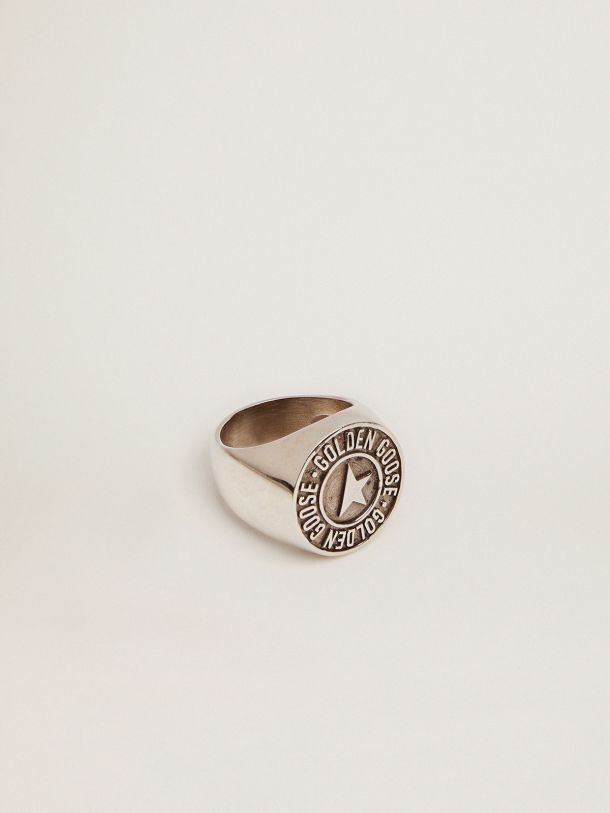 Golden Goose - Timeless Jewelmates Collection ring in antique silver color in 