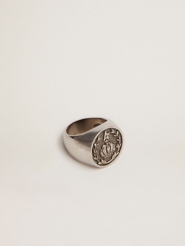 Anillo heráldico Timeless de la colección Jewelmates en color plata antigua