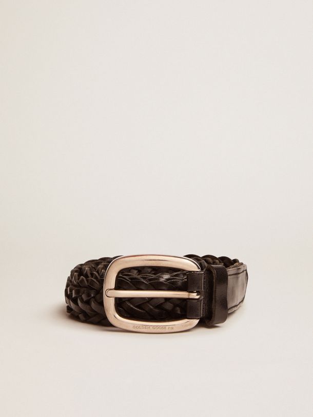 Golden Goose - Men’s belt in black braided leather in 