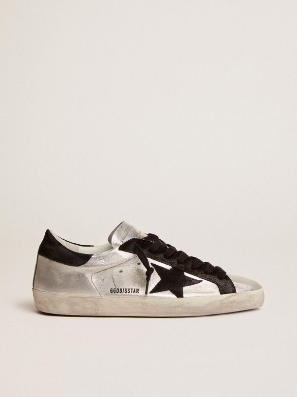 Super-Star sneakers in silver leather with contrasting inserts