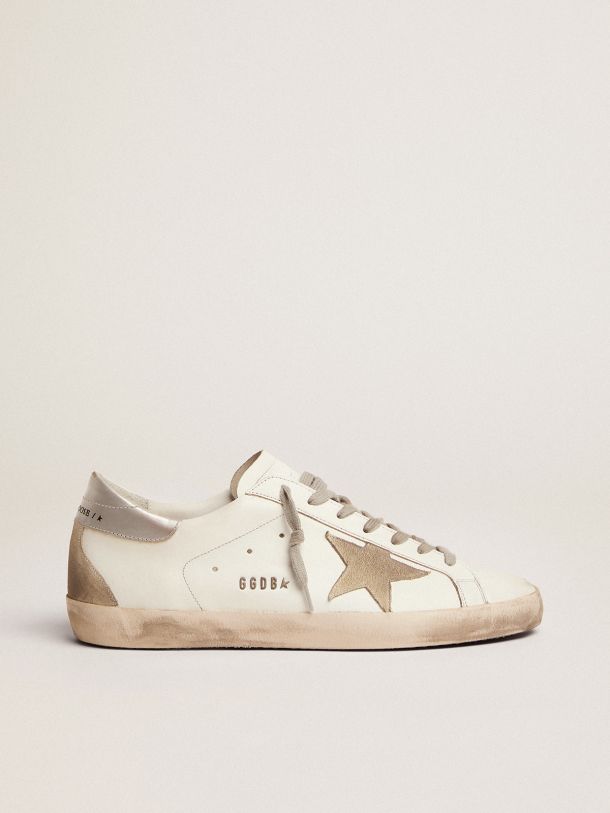 Golden Goose - Super-Star sneakers with silver heel tab and metal stud lettering in 