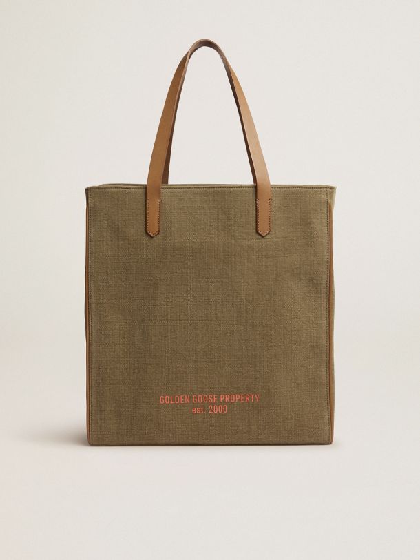 North-South California Bag in military-green canvas