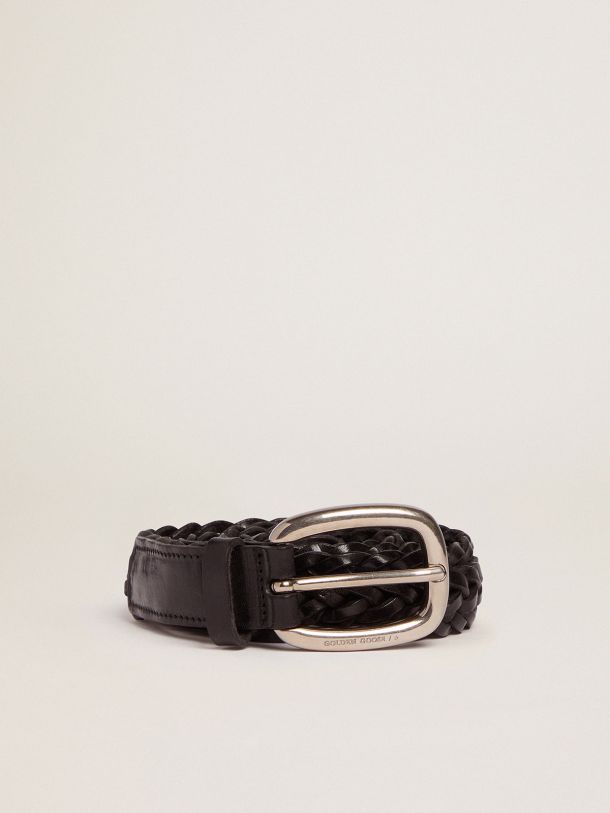 Houston belt in black braided leather Golden Goose