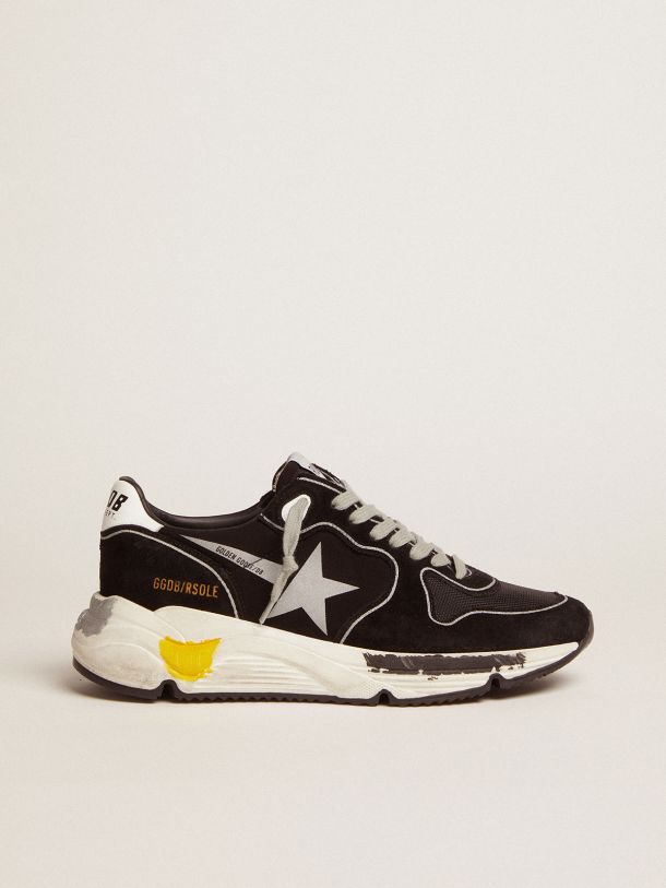 Golden Goose - Black Running Sole sneakers with silver star in 