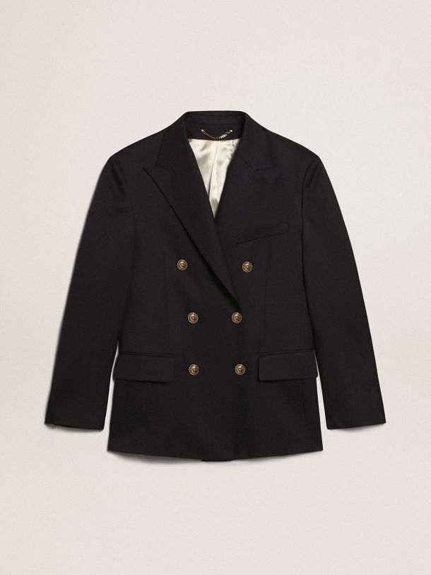 Golden Collection double-breasted blazer in dark blue with gold-colored heraldic buttons