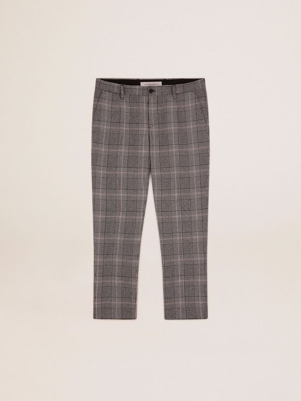 Golden Goose - Pants in gray and white Prince of Wales check in 