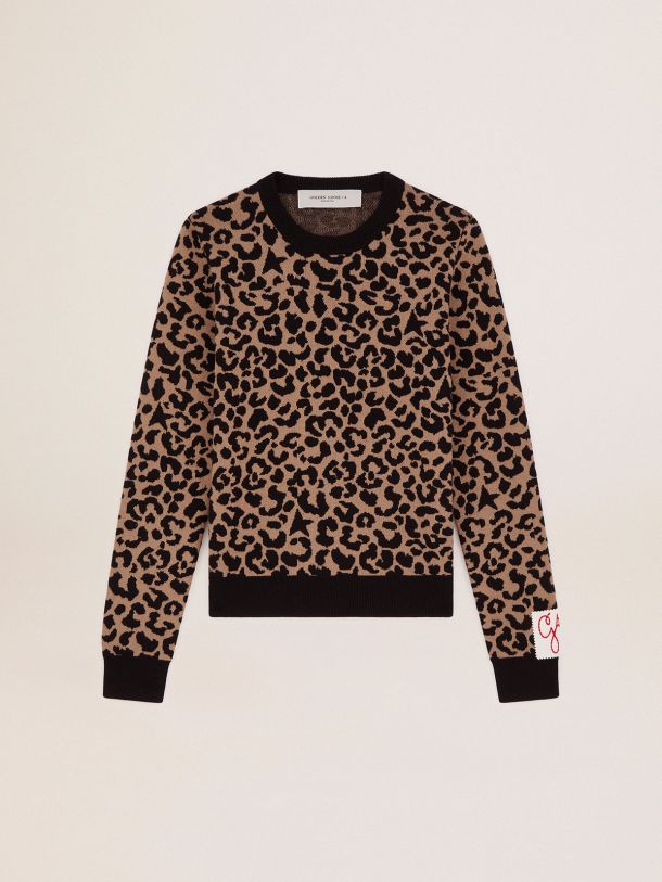 Golden Goose - Golden Collection round-neck sweater in wool with jacquard animal pattern in 