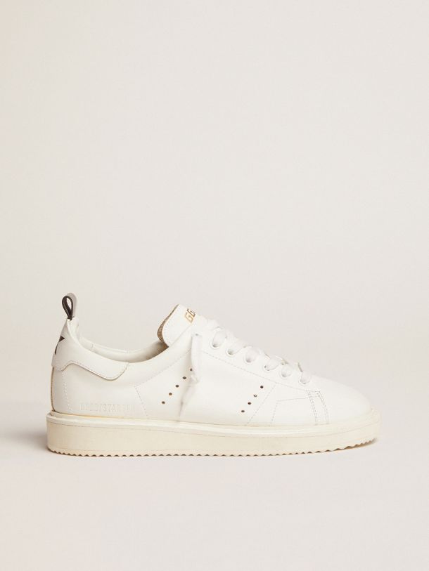 Starter sneakers in leather with printed star on the heel tab