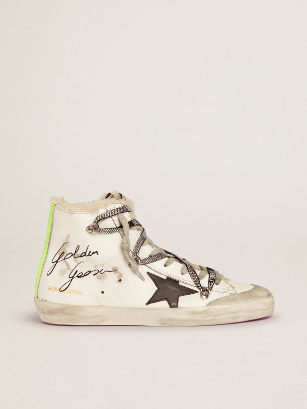 Golden Goose - Men’s Francy Penstar LAB sneakers with shearling inserts and black star in 