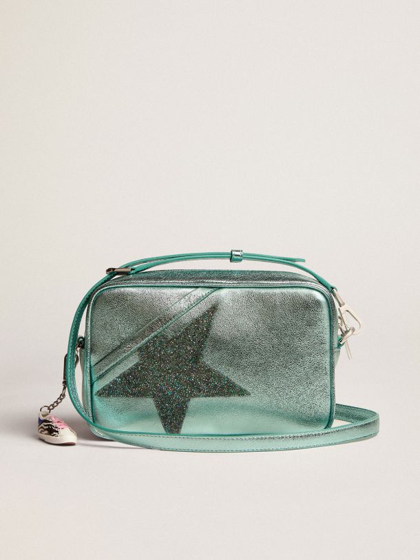 Golden Goose - Star Bag in turquoise laminated leather with Swarovski crystal star in 