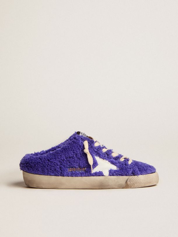 Super-Star sabots in royal blue terry with white leather star