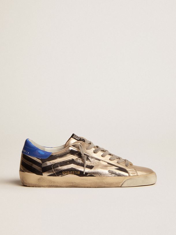 Golden Goose - Super-Star sneakers in military-green laminated leather and camouflage canvas in 
