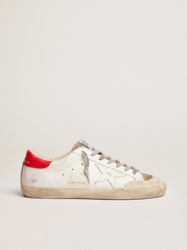 Golden Goose - Penstar Super-Star sneakers with red leather heel tab and shearling lining in 