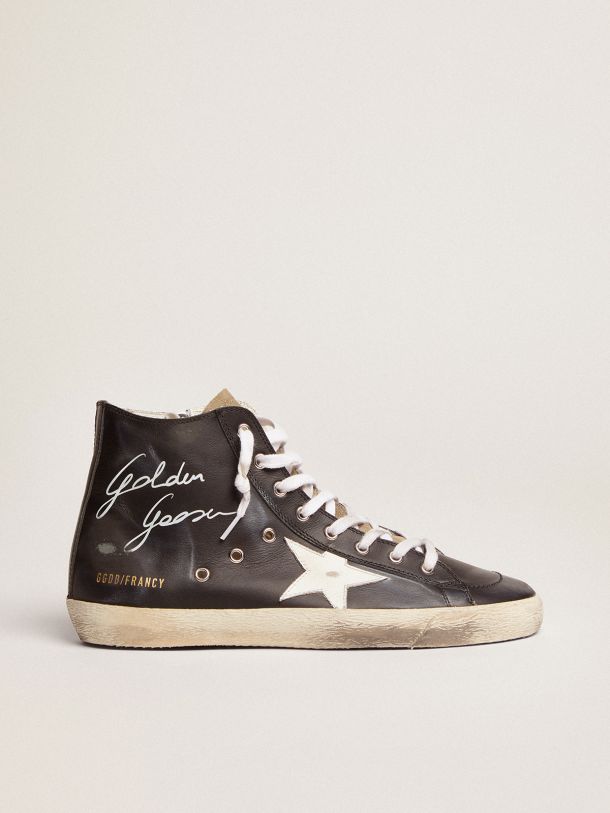 Francy sneakers with black leather upper and white leather star