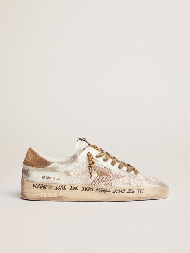 Golden Goose - Stardan sneakers with tobacco-colored suede star and inserts in 