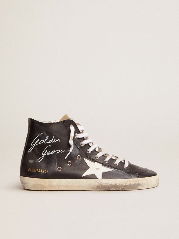 Men's Francy with black leather upper and white leather star