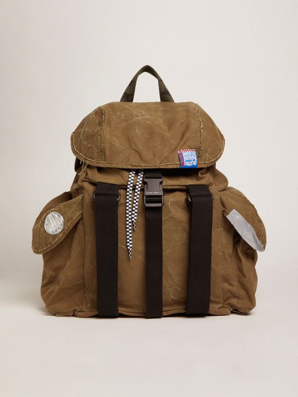 Dreamer backpack in military green fabric with side pockets