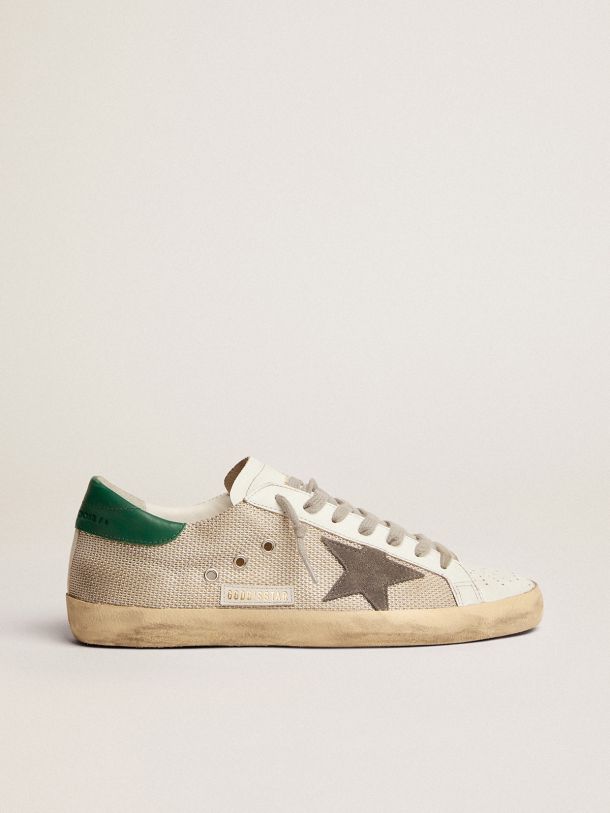 Golden Goose - Super-Star sneakers in pale silver mesh with gray suede star in 