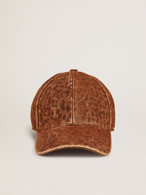 Golden Goose - Leopard-print Journey Collection baseball cap with a distressed effect in 