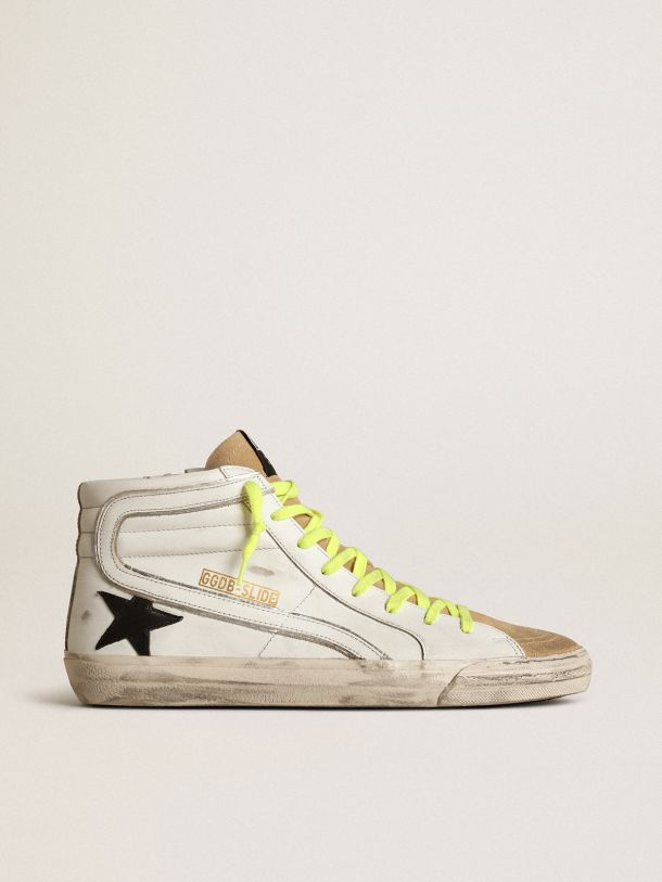 Golden Goose - Slide sneakers in suede and leather with camouflage vertical strip in 