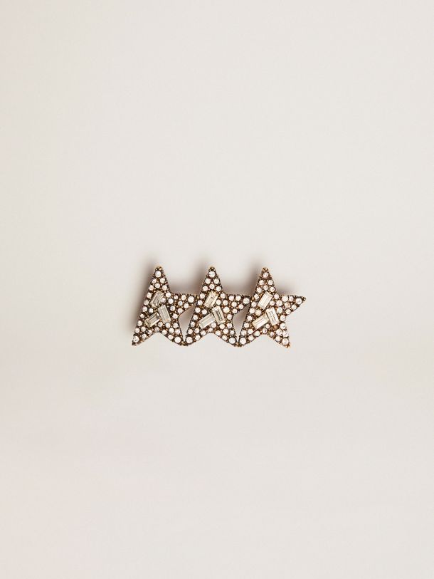 Accesorio para cordones con tres estrellas Star de la colección Jewelmates en color oro antiguo con cristales aplicados