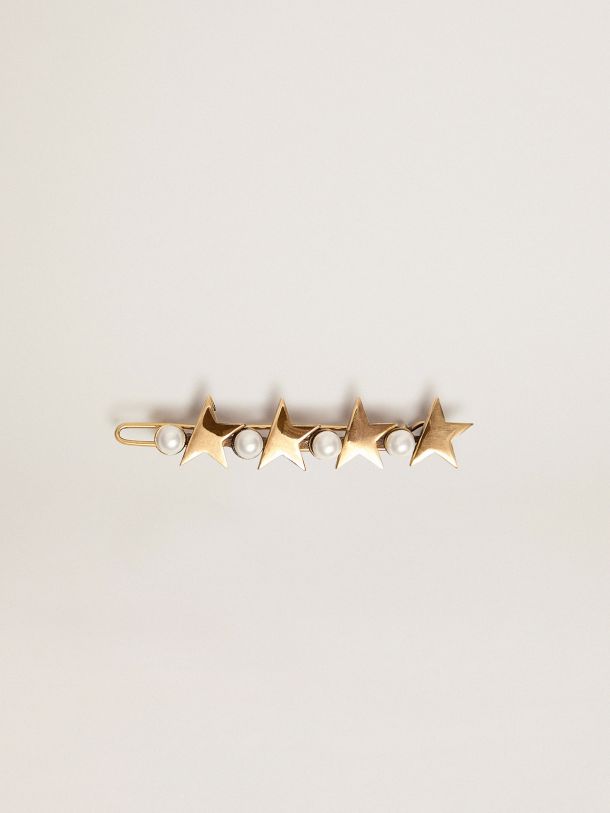 Golden Goose - Pasacordones Heritage de la colección Jewelmates en color oro antiguo con perlas aplicadas in 