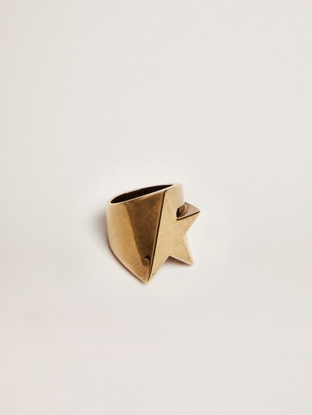 Golden Goose - Star Jewelmates Collection ring in old gold color in 