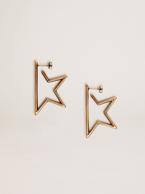 Golden Goose - Star Jewelmates Collection drop earrings in old gold color in 