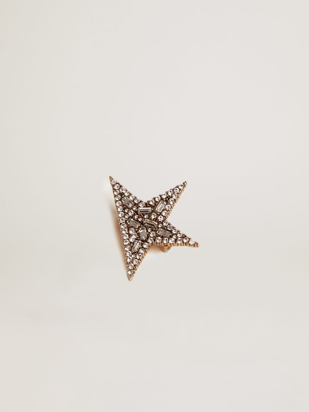 Golden Goose - Star Jewelmates Collection brooch in old gold color with decorative crystals in 
