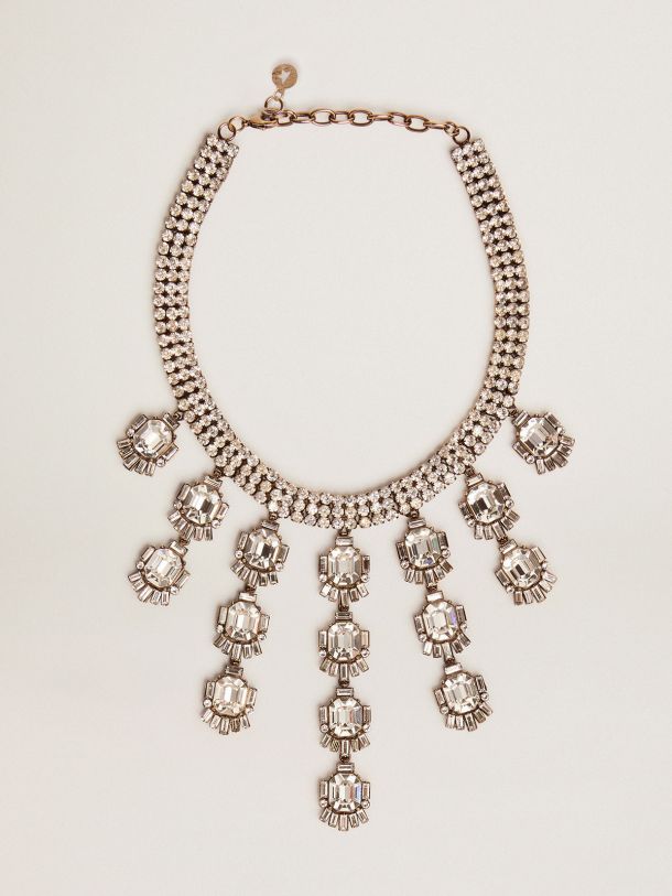 Golden Goose - Collar joya Déco de la colección Jewelmates en color oro antiguo con cristales baguette colgantes in 