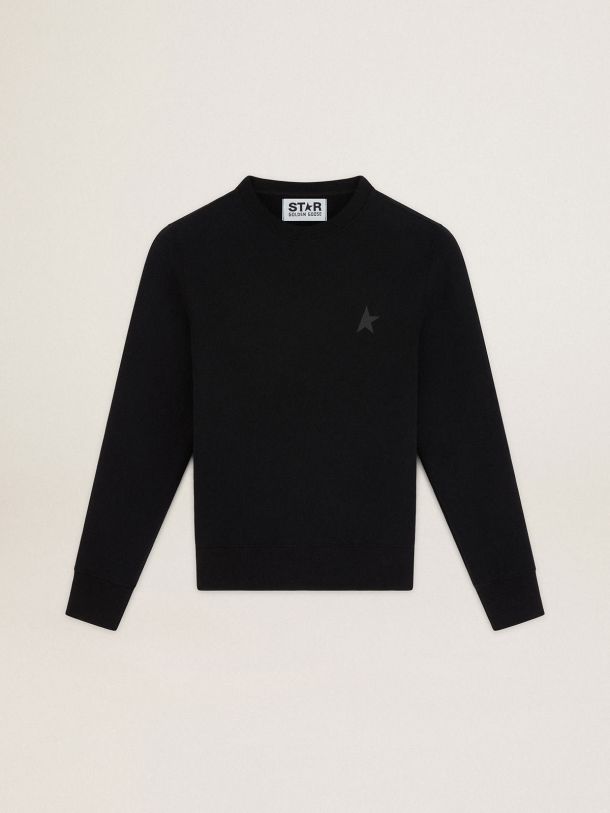 Black Athena Star Collection sweatshirt with tone-on-tone star on the front