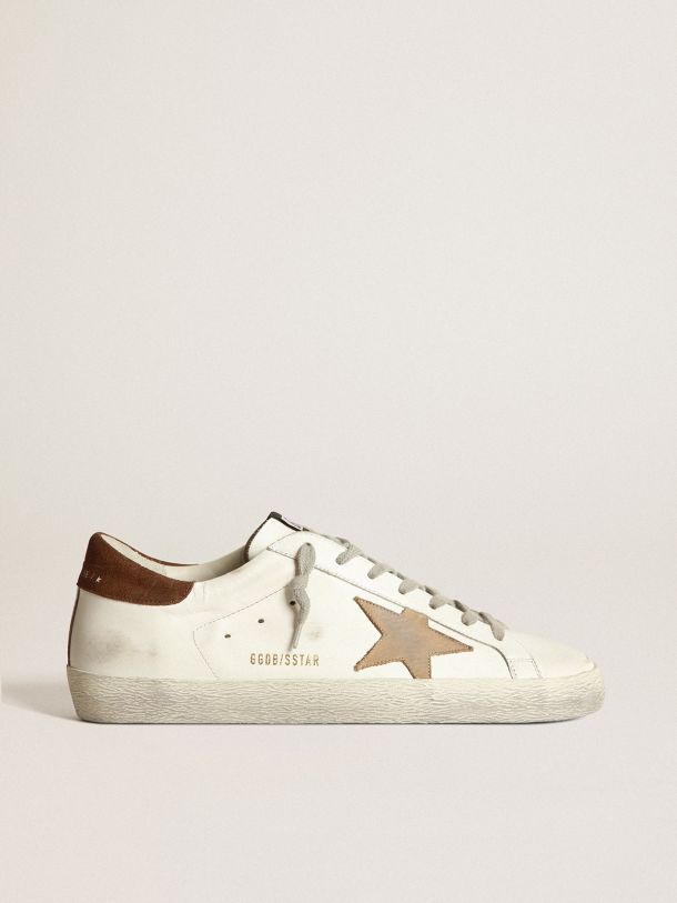 Golden Goose - Super-Star sneakers with tobacco-colored nubuck star and brown suede heel tab in 