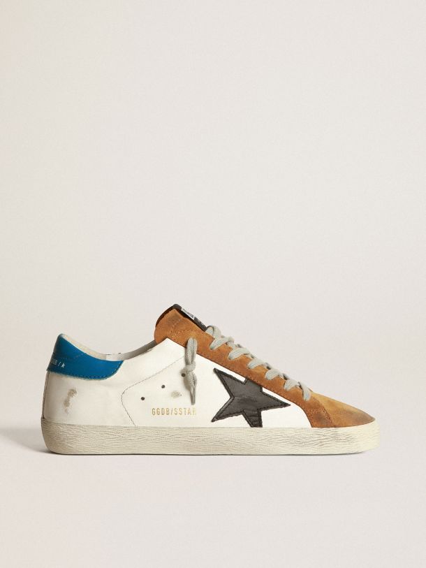 Golden Goose - Two-tone Superstar sneakers in leather and copper suede in 